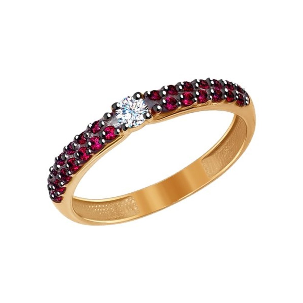 

Кольцо SOKOLOV из золота с красными фианитами