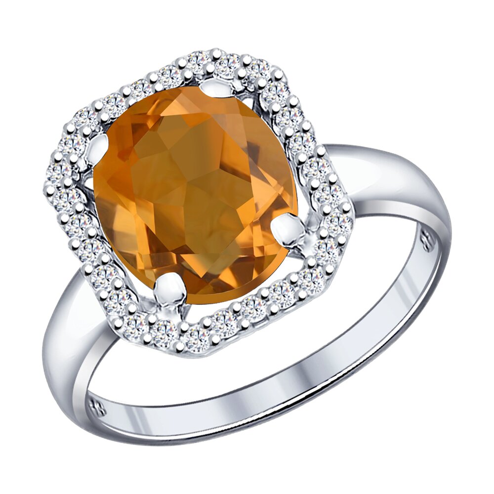 

Кольцо SOKOLOV из серебра с султанитом и фианитами