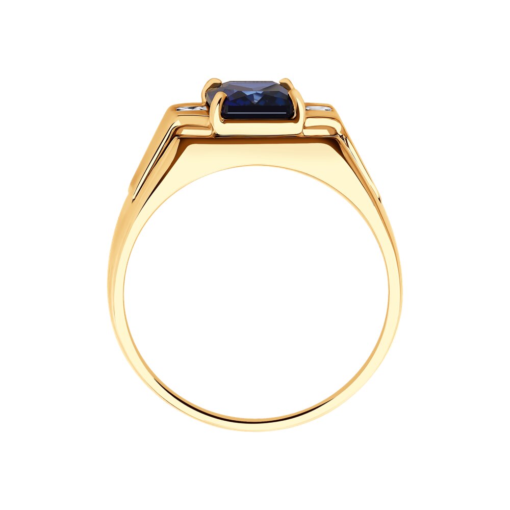 Кольцо SOKOLOV из золота с корундом и фианитами, фото 2