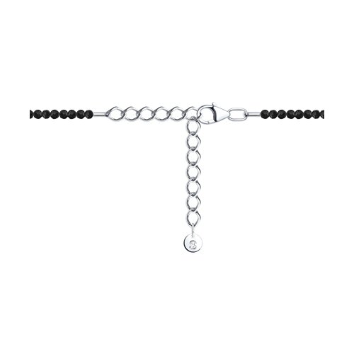 Колье из серебра со шпинелью и синтетическим жемчугом - фото 2