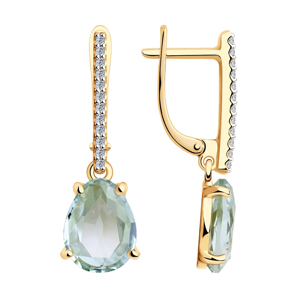 

Серьги SOKOLOV Diamonds из золота с бриллиантами и кварцем