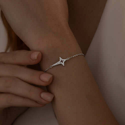 Браслет из серебра с фианитами - фото 4