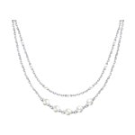 Колье из серебра с эмалью и жемчугом Swarovski