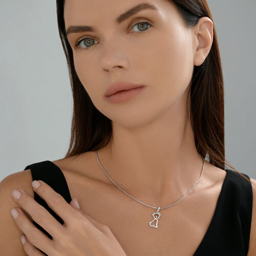 Подвеска из золочёного серебра с фианитами - фото 4