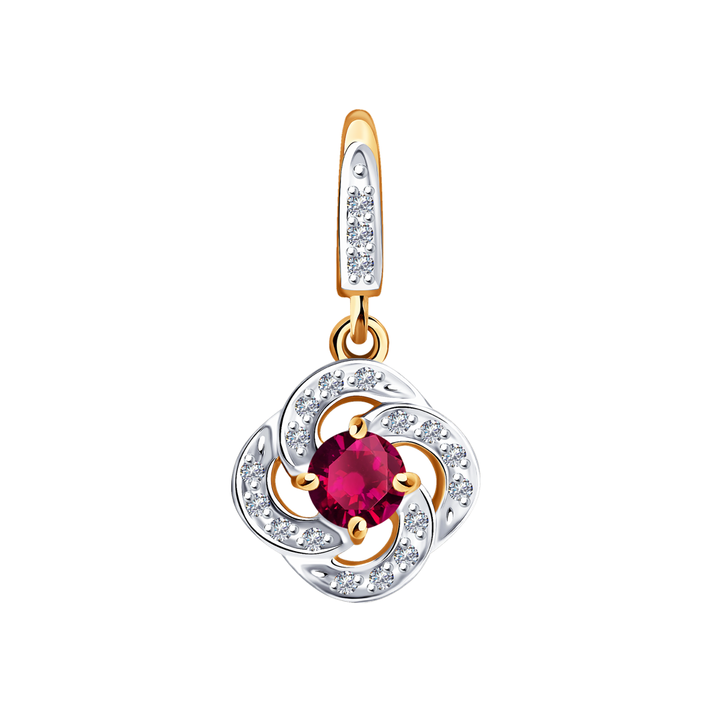 фото Подвеска sokolov diamonds из золота с бриллиантами и рубином