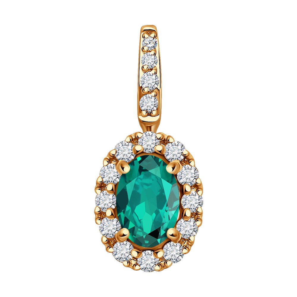 

Подвеска SOKOLOV Diamonds из золота с бриллиантами и изумрудом