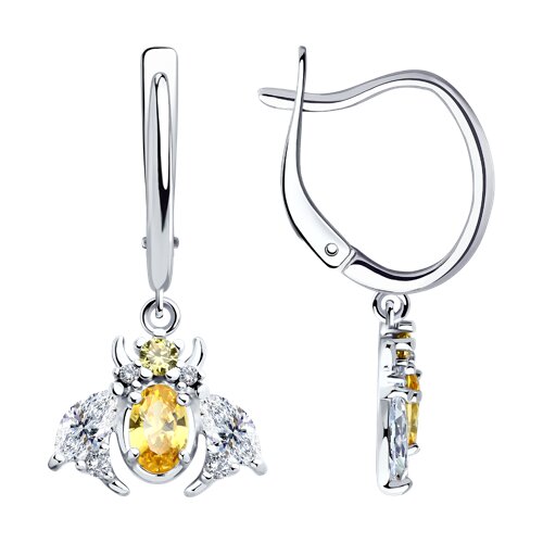 Серьги из серебра с фианитами - фото 1