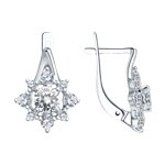 Серьги из серебра с фианитами