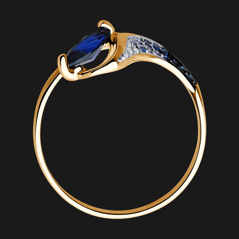 Кольцо SOKOLOV из золота с корундом и фианитами, фото 6