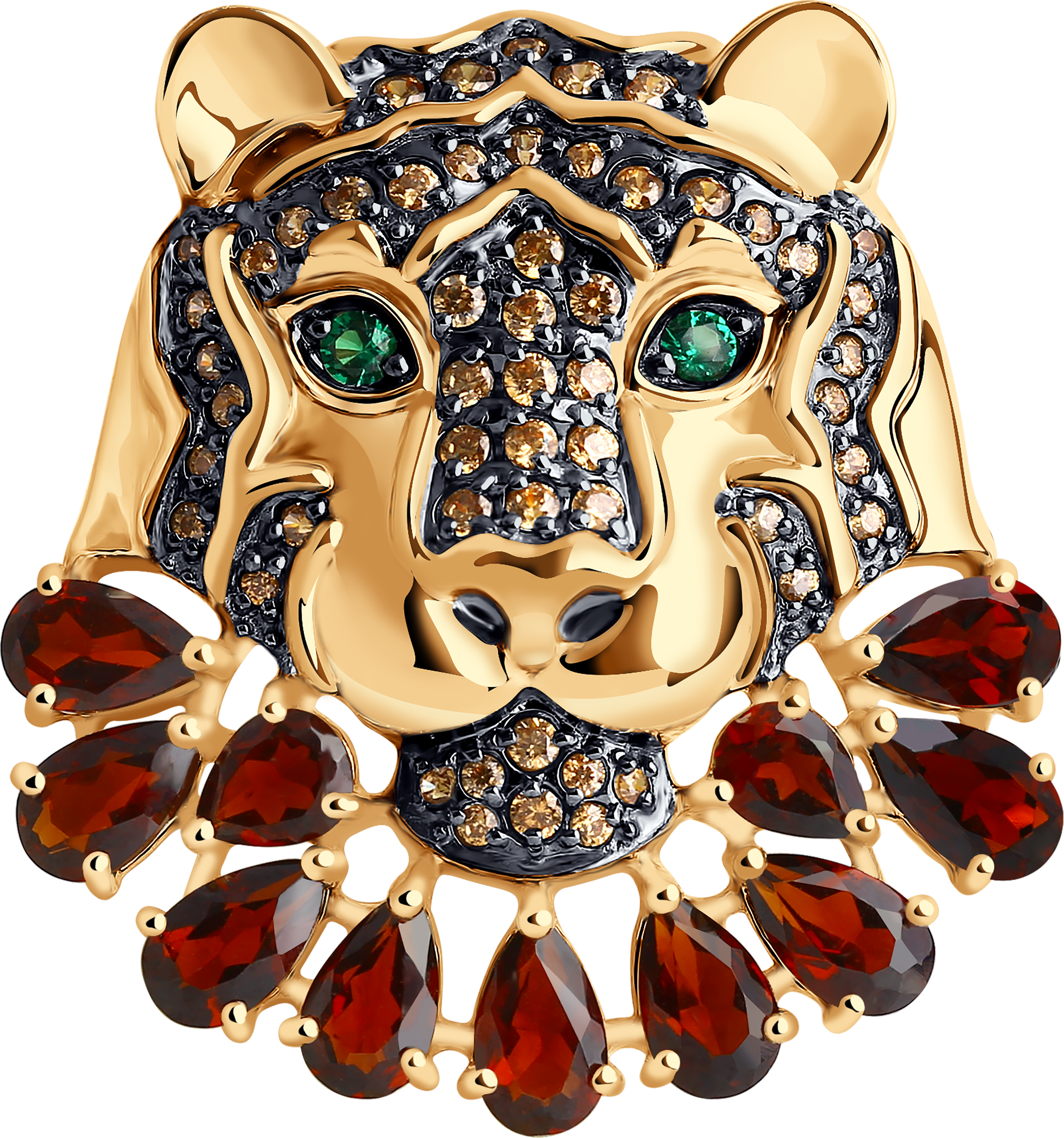 Брошь SOKOLOV из золота с гранатами и фианитами 29200₽