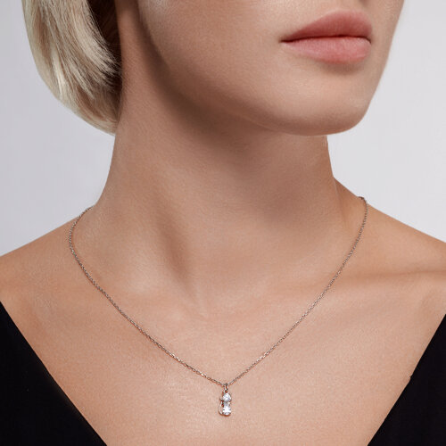 Колье из серебра с фианитами - фото 3