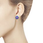 Серьги из серебра с эмалью и сиреневыми ситаллами