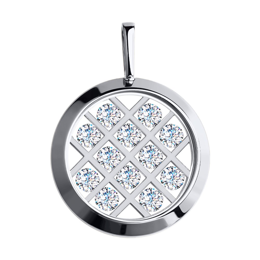 

Подвеска SOKOLOV из белого золота со Swarovski Zirconia и минеральным стеклом