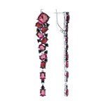 Серьги из серебра с кристаллами Swarovski и фианитами
