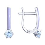 Серьги из серебра с эмалью и фианитами