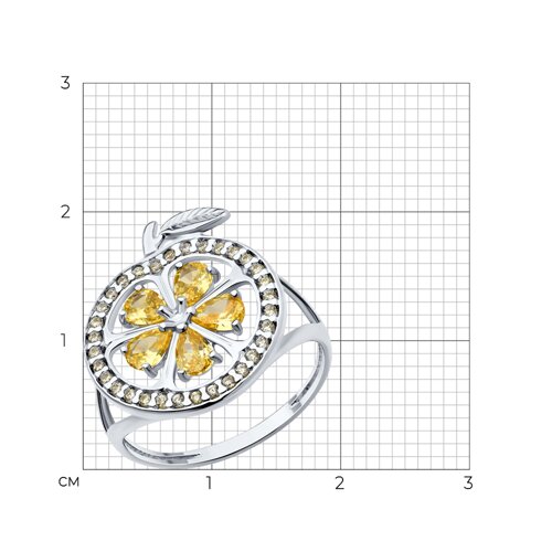 Кольцо из серебра с фианитами - фото 4