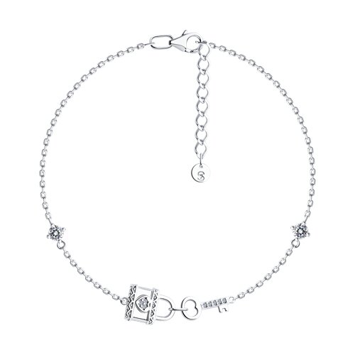 Браслет из серебра с фианитами - фото 1