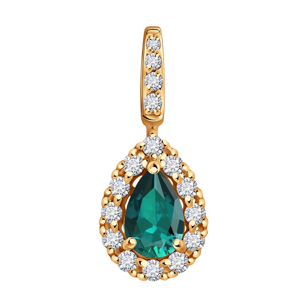 

Подвеска SOKOLOV Diamonds из золота с бриллиантами и изумрудом