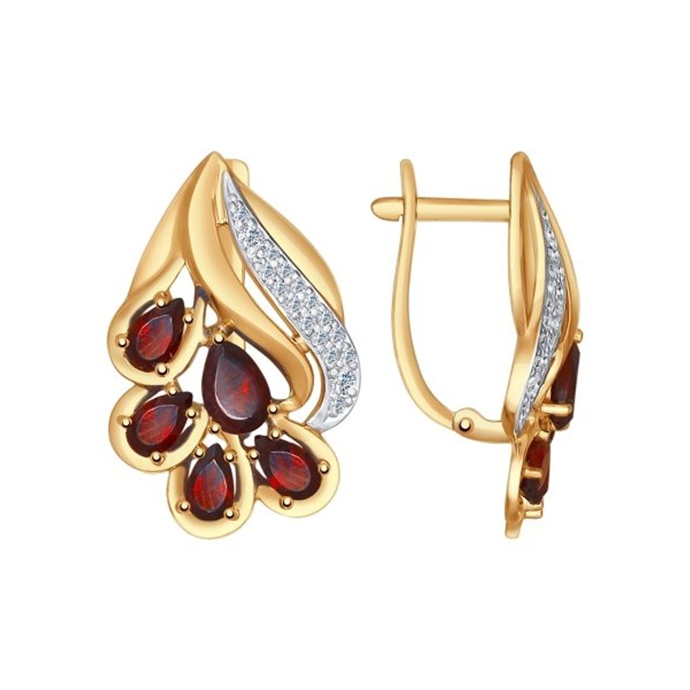 

Серьги SOKOLOV из золота с гранатами и фианитами