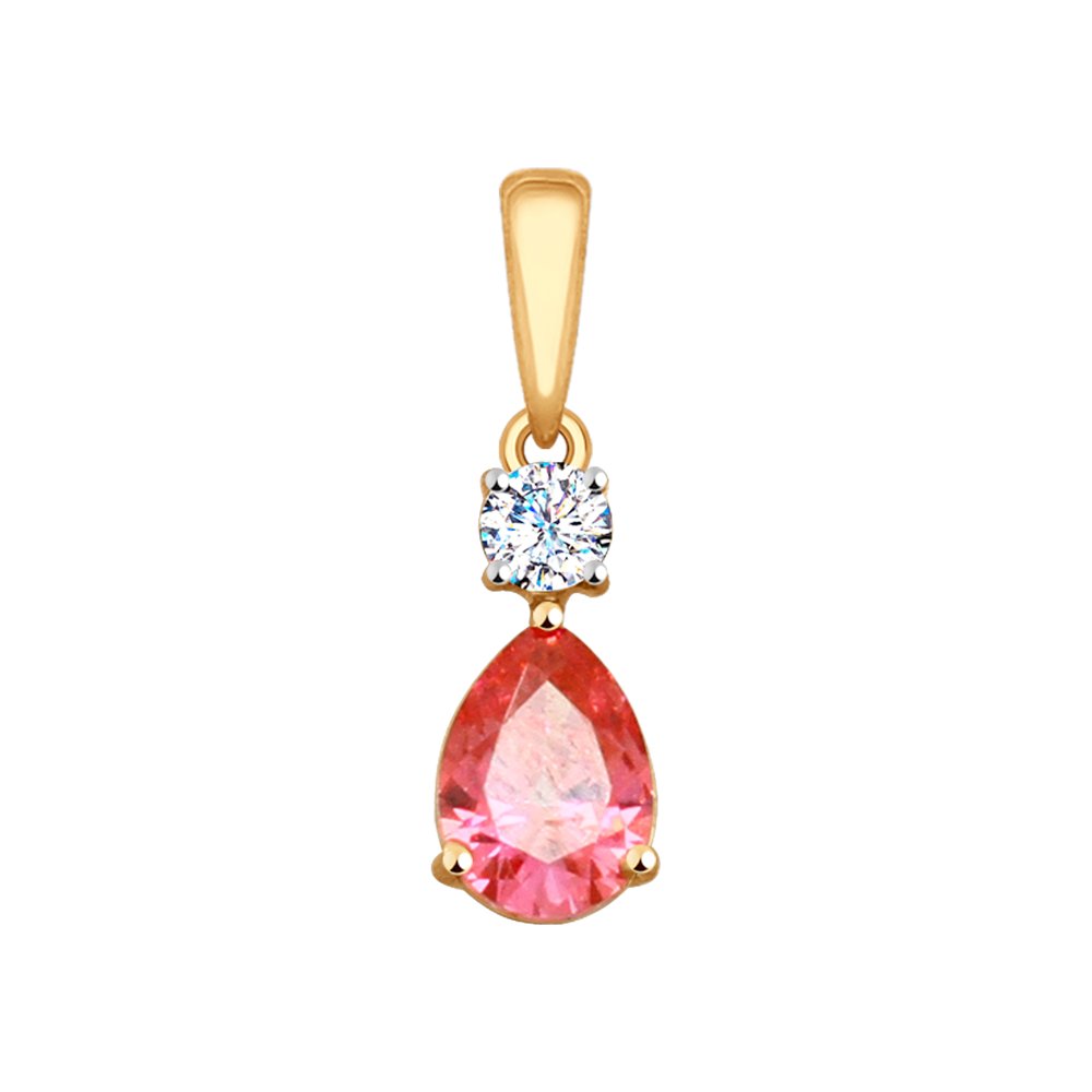 

Подвеска SOKOLOV из золота с бесцветным и розовым Swarovski Zirconia