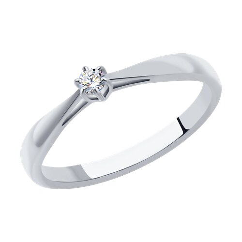 Помолвочное кольцо из белого золота с бриллиантом 1011346 sokolov фото