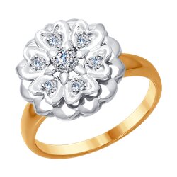 Кольцо SOKOLOV Diamonds из комбинированного золота с бриллиантами