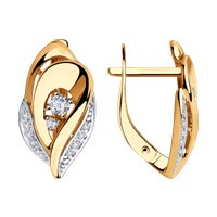 Серьги из золота с фианитами