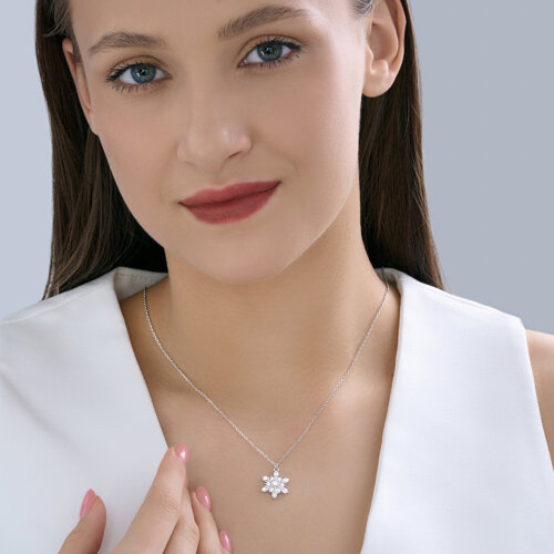 Колье из серебра с фианитами - фото 4