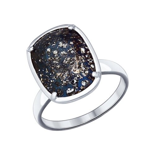 Кольцо из серебра с чёрным кристаллом Swarovski