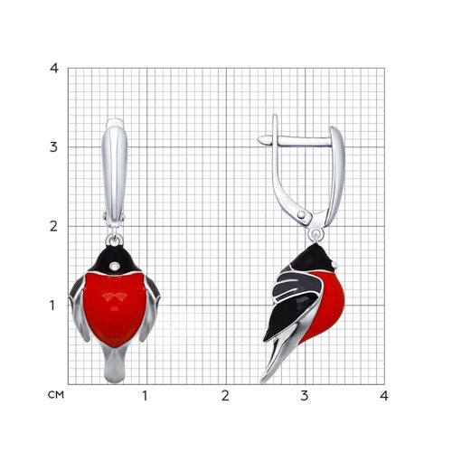 Серьги «Снегирь»