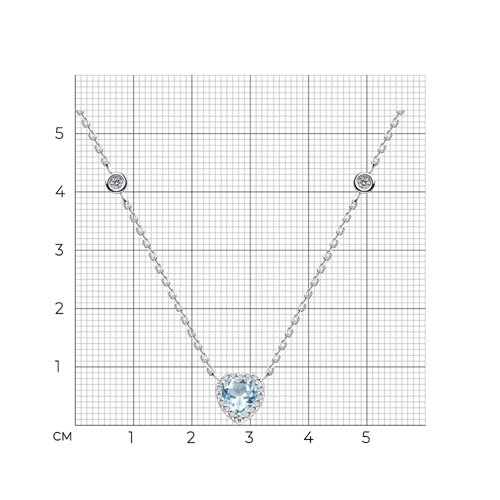 Колье из серебра с топазом и фианитами - фото 4