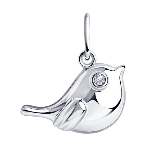 Подвеска из серебра с фианитом - фото 1