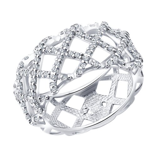 Кольцо из серебра с фианитами - фото 1