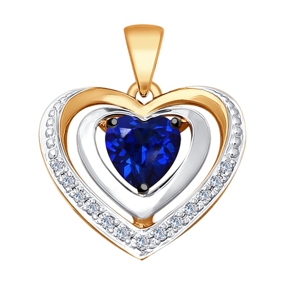 фото Подвеска sokolov diamonds из золота с бриллиантами и синим корундом