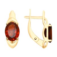 Серьги из золота с гранатами