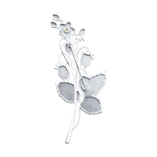 Брошь из серебра с фианитами и эмалью - фото 2