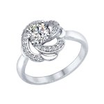 Кольцо из серебра с фианитами и Swarovski Zirconia