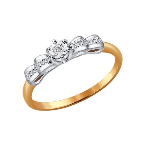 Помолвочное кольцо из комбинированного золота с бриллиантами 1011511 sokolov фото
