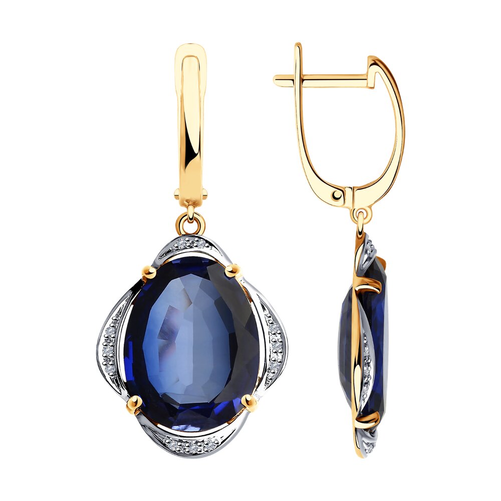 

Серьги SOKOLOV Diamonds из золота с бриллиантами и синими корундами