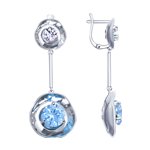 Серьги из серебра с фианитами