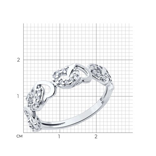 Кольцо из серебра с фианитами - фото 4