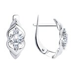 Серьги из серебра с фианитами