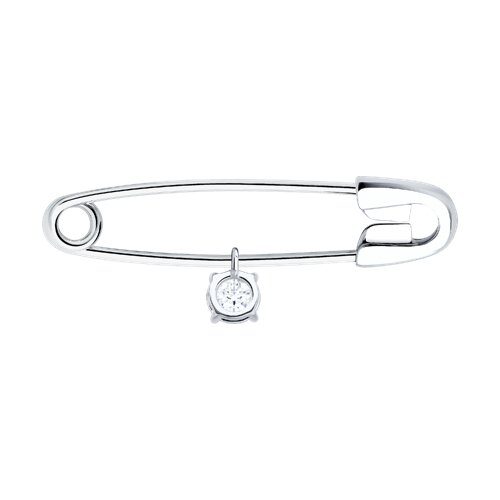 Брошь из серебра с фианитом - фото 2