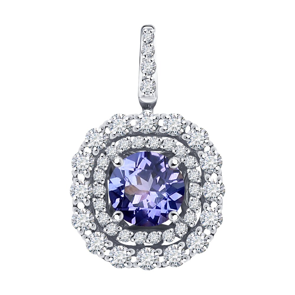 

Подвеска SOKOLOV Diamonds из белого золота с бриллиантами и танзанитом