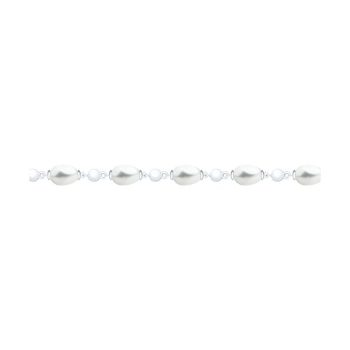 Браслет из серебра с жемчугом Swarovski (94050483) - фото