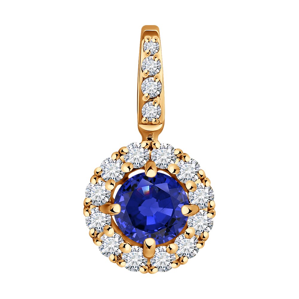 

Подвеска SOKOLOV Diamonds из золота с бриллиантами и сапфиром