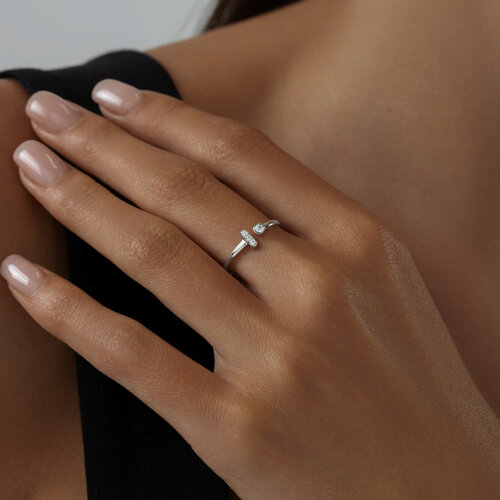 Кольцо из серебра с фианитами - фото 3