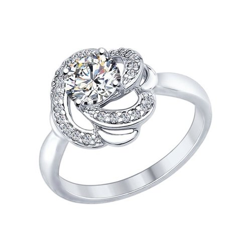 Кольцо из серебра с фианитами и Swarovski Zirconia