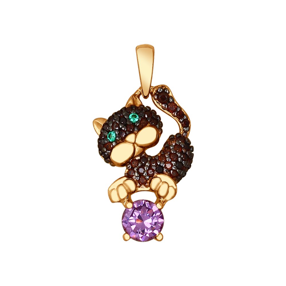 

Подвеска в виде кошки с фианитами SOKOLOV