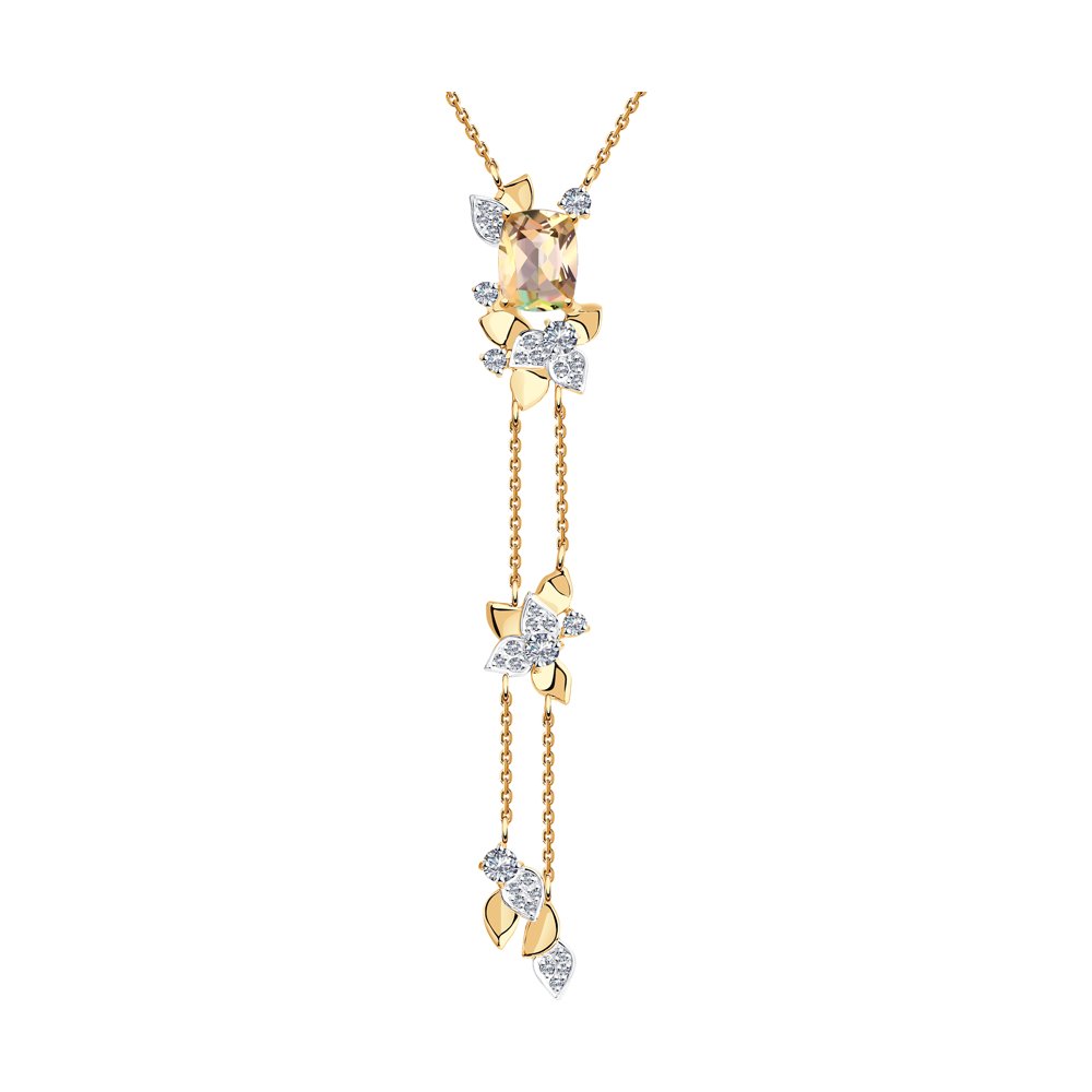 

Колье SOKOLOV из золота с топазом Swarovski и фианитами Swarovski
